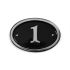 Polished Aluminium House Number Oval 15 x 10cm 2 Digit