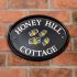 Engraved Ceramic House Sign Oval 31.5 x 24cm BLACK