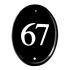 Engraved Ceramic House Number Oval 16.5 x 12.5cm BLACK