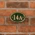 Brass House Number Oval 14 x 10cm 2 Digit