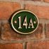 Brass House Number Oval 14 x 10cm 2 Digit