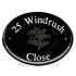 Engraved Ceramic House Sign Oval 31.5 x 24cm BLACK