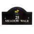 Engraved Ceramic House Sign Bridge 27.5 x 16.5cm BLACK