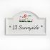 Engraved Ceramic House Sign Bridge 27.5 x 16.5cm WHITE