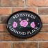 Engraved Ceramic House Sign Oval 31.5 x 24cm BLACK