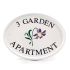 Engraved Ceramic House Sign Oval 31.5 x 24cm WHITE