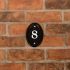 Black Aluminium House Number Oval 15 x 10cm 2 Digit