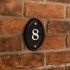 Black Aluminium House Number Oval 15 x 10cm 2 Digit