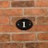 Black Aluminium House Number Oval 15 x 10cm 2 Digit