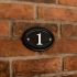 Black Aluminium House Number Oval 15 x 10cm 2 Digit