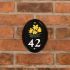 Black Aluminium House Number Portrait Oval 19 x 14cm 2 Digit