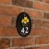 Black Aluminium House Number Portrait Oval 19 x 14cm 2 Digit