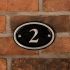 Polished Aluminium House Number Oval 15 x 10cm 2 Digit