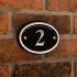 Polished Aluminium House Number Oval 15 x 10cm 2 Digit