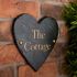 Heart shaped slate house number