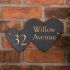 Double heart slate house sign