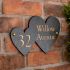 Double heart slate house sign