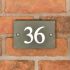 Smooth Green Slate House Number 14 x 10cm 2 Digit