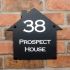 House  shaped slate house sign