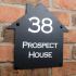 House  shaped slate house sign