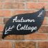 Leaf shaped slate house sign