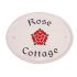 Engraved Ceramic House Sign Oval 31.5 x 24cm WHITE