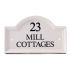 Engraved Ceramic House Sign Bridge 27.5 x 16.5cm WHITE