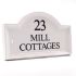 Engraved Ceramic House Sign Bridge 27.5 x 16.5cm WHITE